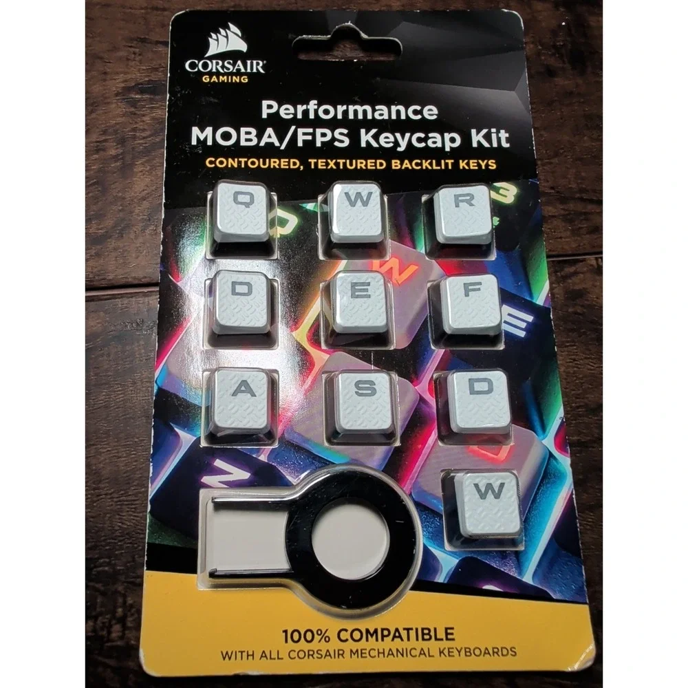 CORSAIR Performance MOBA/FPS Keycap Kit Backlit Contoured Textured Keys White
